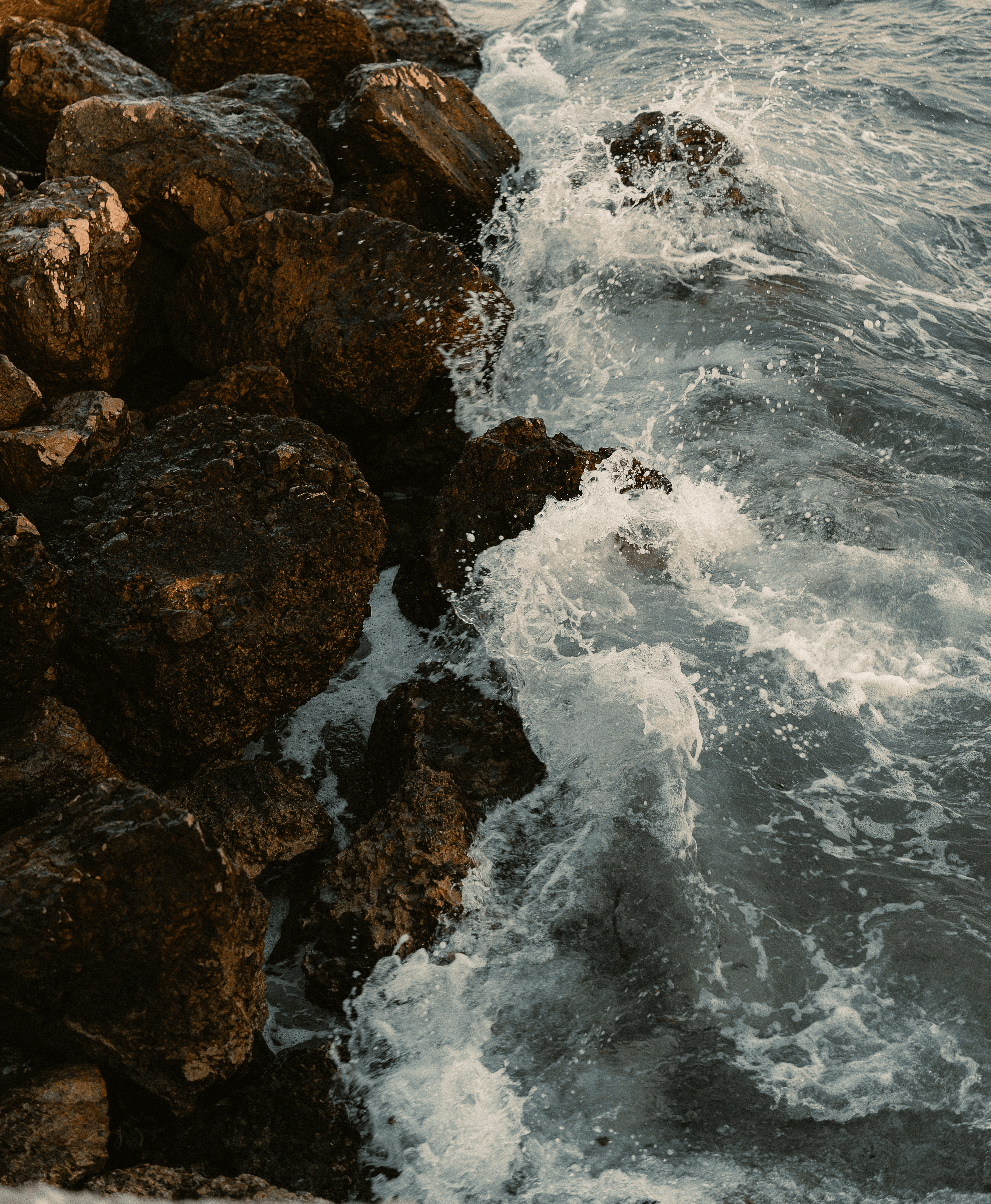 Waves on rocks